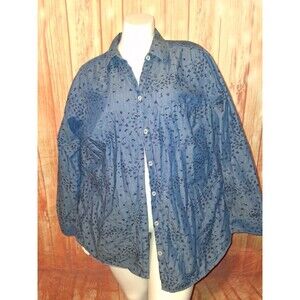 Croft & Barrow Blue Button-Up Blouse